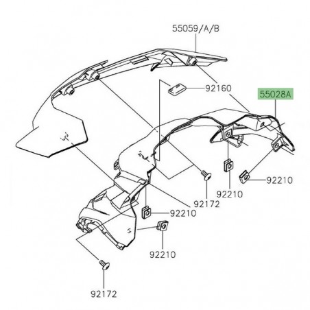 Habillage supérieur tête de fourche Kawasaki Z900 (2020-2024) | Réf. 550280705