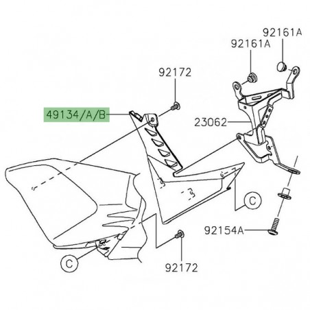 Écope de radiateur peinte gauche Kawasaki Z900 (2020-2024) | Moto Shop 35