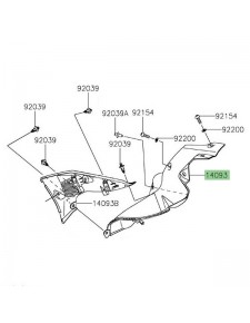 Intérieur habillage de réservoir gauche Kawasaki Z900 (2020-2024) | Réf. 140930917