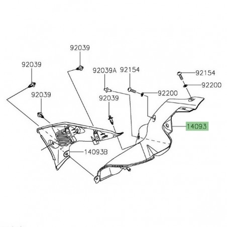 Intérieur habillage de réservoir gauche Kawasaki Z900 (2020-2024) | Réf. 140930917