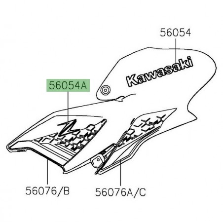Autocollant "Z" 3D habillage de réservoir Kawasaki Z900 (2020-2021) | Réf. 560542369