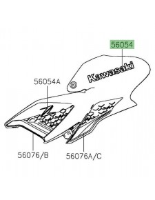 Autocollant "Kawasaki" 3D habillage de réservoir Kawasaki Z900 (2020-2021) | Réf. 560541356