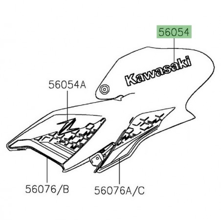 Autocollant "Kawasaki" 3D habillage de réservoir Kawasaki Z900 (2020-2021) | Réf. 560541356
