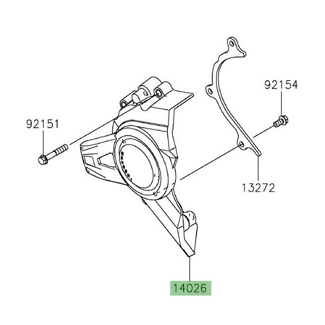 Carter pignon sortie de boîte Kawasaki Z900 A2/Full/SE (2017-2026) | Réf. 140260132