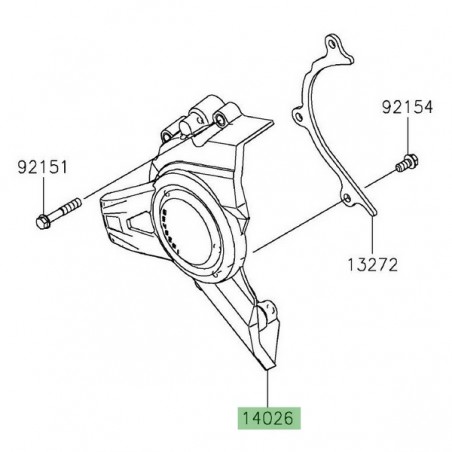 Carter pignon sortie de boîte Kawasaki Z900 A2/Full/SE (2017-2026) | Réf. 140260132