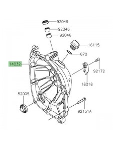 Carter d'embrayage noir Kawasaki Z900 (2020-2024) | Réf. 140320675