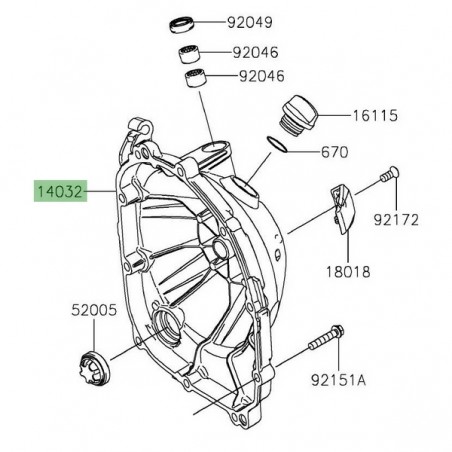 Carter d'embrayage noir Kawasaki Z900 A2/Full/SE (2020-2026) | Réf. 140320663 - 140320675