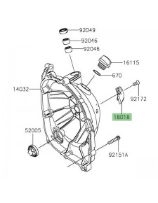 Protection plastique carter d'embrayage Kawasaki Z900 (2017-2024) | Réf. 180180603