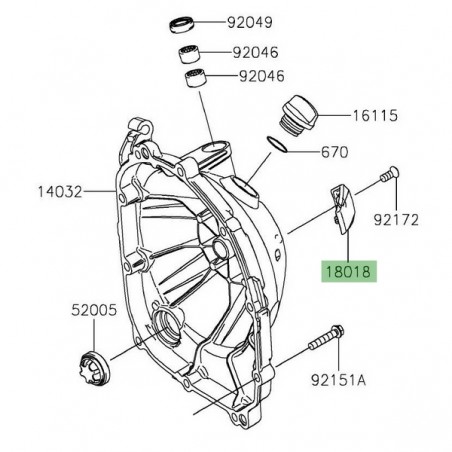 Protection plastique carter d'embrayage Kawasaki Z900 A2/Full/SE (2017-2026) | Réf. 180180603