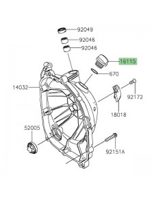 Bouchon de remplissage d'huile Kawasaki 161151053 | Moto Shop 35