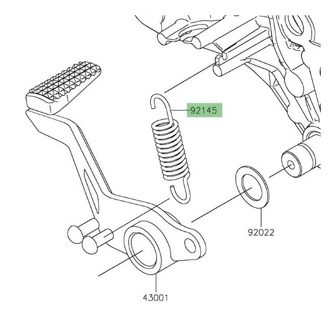 Ressort de rappel pédale de frein Kawasaki 921450893