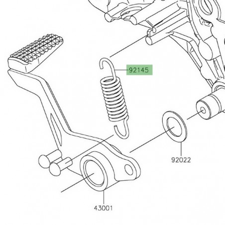 Ressort de rappel pédale de frein Kawasaki 921450893 | Moto Shop 35