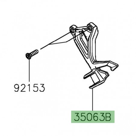 Platine repose-pieds passager gauche Kawasaki Z900 (2020-2024) | Réf. 35063145218R