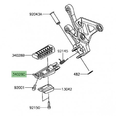 Repose-pieds avant gauche Kawasaki Z900 (2020-2026) | Réf. 340280352