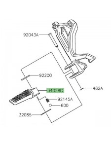 Repose-pieds passager Kawasaki Z900 (2020-2024)