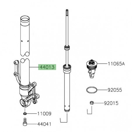 Tube de fourche gauche Kawasaki Z900 (2020-2024) | Réf. 440130292