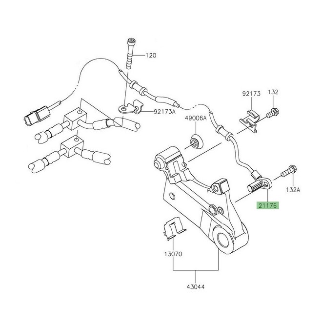 Câble freinage ABS arrière 211760912 Kawasaki Z900 (2020-2026) | Moto Shop 35
