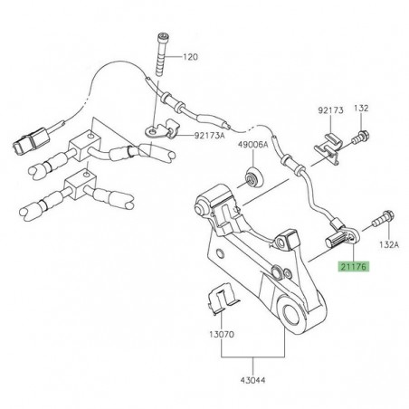 Câble freinage ABS arrière 211760912 Kawasaki Z900 (2020-2026) | Moto Shop 35