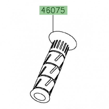 Poignée caoutchouc gauche Kawasaki 460751144 | Moto Shop 35