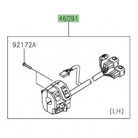 Commodo gauche Kawasaki Z900 (2020-2024) | Réf. 460910492