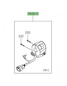 Commodo droit Kawasaki Z900 (2020-2024) | Réf. 460910500