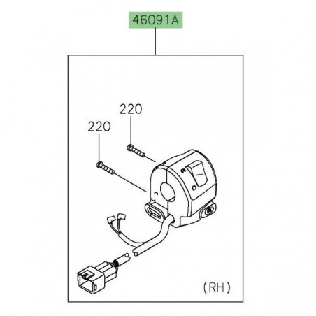 Commodo droit Kawasaki Z900 (2020-2024) | Réf. 460910500