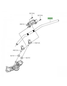 Guidon noir d'origine Kawasaki Z900 (2020-2024) | Réf. 46003075218R