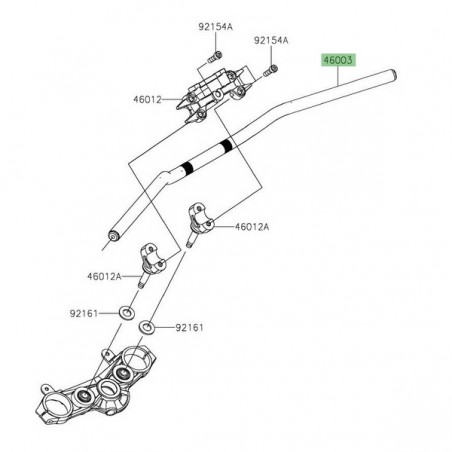 Guidon noir d'origine Kawasaki Z900 (2020-2024) | Réf. 46003075218R