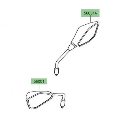 Rétroviseurs d'origine Kawasaki Z900 (2017-2024) | Réf. 560010299 - 560010300