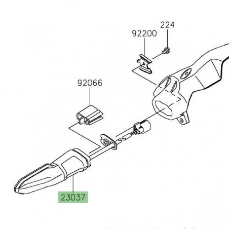 Clignotant avant gauche à Leds Kawasaki Z900 (2020-2024) | Réf. 230370460