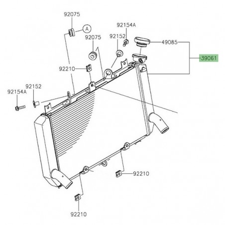 Radiateur d'origine Kawasaki Z900 (2020) | Réf. 390610813