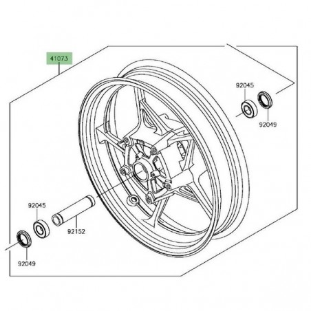 Jante avant d'origine Kawasaki Z900 (2020-2024) | Moto Shop 35