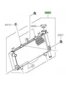 Radiateur d'origine Kawasaki Ninja 650 (2020-2021) | Réf. 390610804