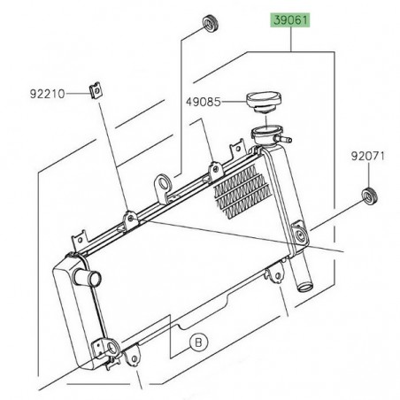 Radiateur d'origine Kawasaki Ninja 650 (2020-2021) | Réf. 390610804