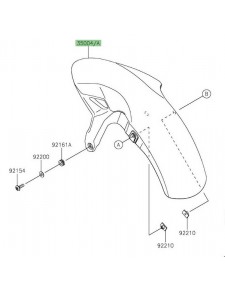 Garde-boue avant peint Kawasaki Ninja 650 (2020-2021) | Moto Shop 35