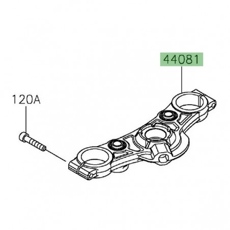 Té de fourche supérieur Kawasaki Ninja 650 (2017-2021) | Réf. 44081009818R