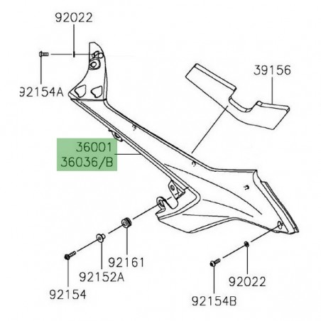 Habillage sous-réservoir gauche Kawasaki Ninja 650 (2020-2021) | Moto Shop 35