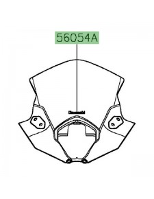 Autocollant "Kawasaki" bulle Kawasaki Ninja 650 (2020-2021) | Réf. 560542261
