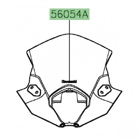 Autocollant "Kawasaki" bulle Kawasaki Ninja 650 (2020-2021) | Réf. 560542261