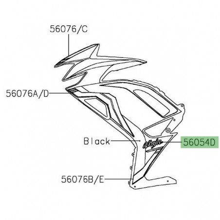 Autocollant "Ninja" flanc de carénage Kawasaki Ninja 650 blanc (2020) | Réf. 560542734