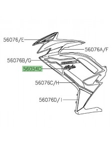 Autocollant "Ninja" flanc de carénage Kawasaki Ninja 650 KRT (2021) | Réf. 560542815