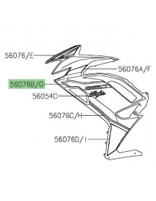Autocollant "650" flanc de carénage Kawasaki Ninja 650 KRT (2021) | Réf. 560761695 - 560761700