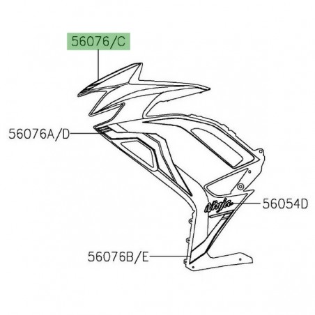 Autocollant supérieur flanc de carénage Kawasaki Ninja 650 (2020-2021) | Moto Shop 35