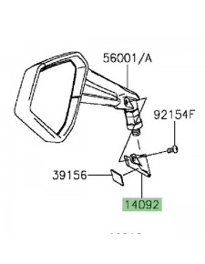 Protection fixation de rétroviseur gauche Kawasaki Z1000 (2014 et +) | Réf. 140921156