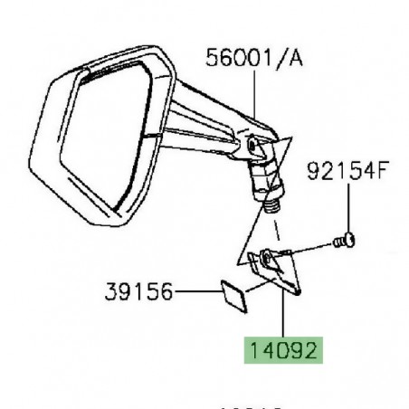 Protection fixation de rétroviseur gauche Kawasaki Z1000 (2014 et +) | Réf. 140921156