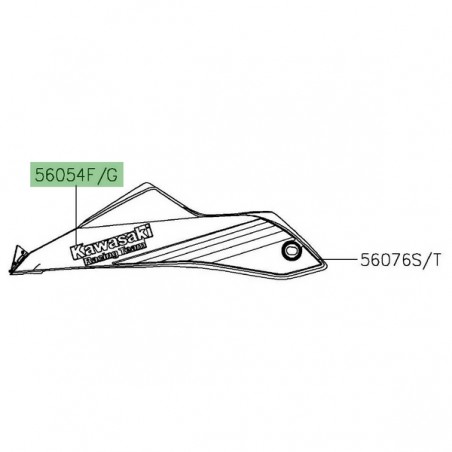 Autocollant "Kawasaki Racing Team" bas de carénage Kawasaki Ninja 650 KRT (2020) | Réf. 560542720 - 560542721