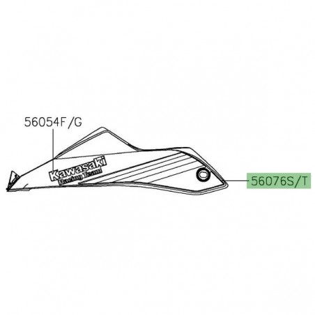 Autocollant décoratif bas de carénage Kawasaki Ninja 650 KRT (2020) | Réf. 560760994 - 560760995