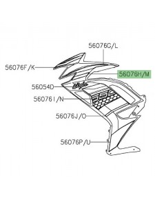 Autocollant vert inférieur flanc de carénage Kawasaki Ninja 650 KRT (2020) | Réf. 560760983 - 560760988