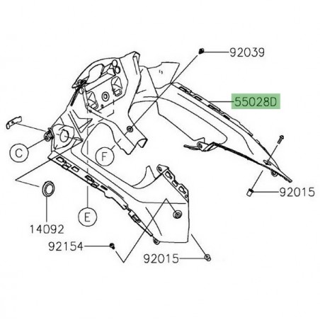 Entourage de compteur Kawasaki Ninja 650 (2020-2021) | Réf. 550280721