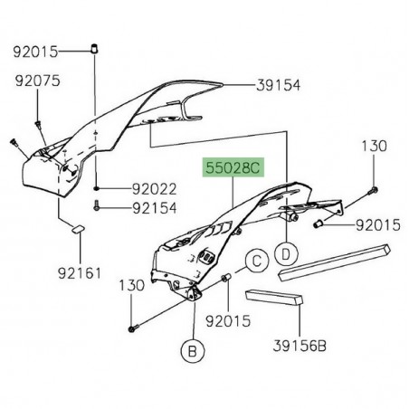 Casquette de compteur Kawasaki Ninja 650 (2020-2021) |Réf. 550280714